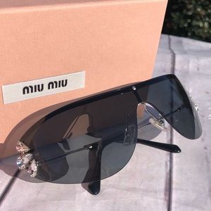 🆕 Miu Mui Shields with side Crystal embellishments